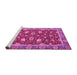 Sideview of Machine Washable Oriental Pink Modern Rug, wshabs2655pnk