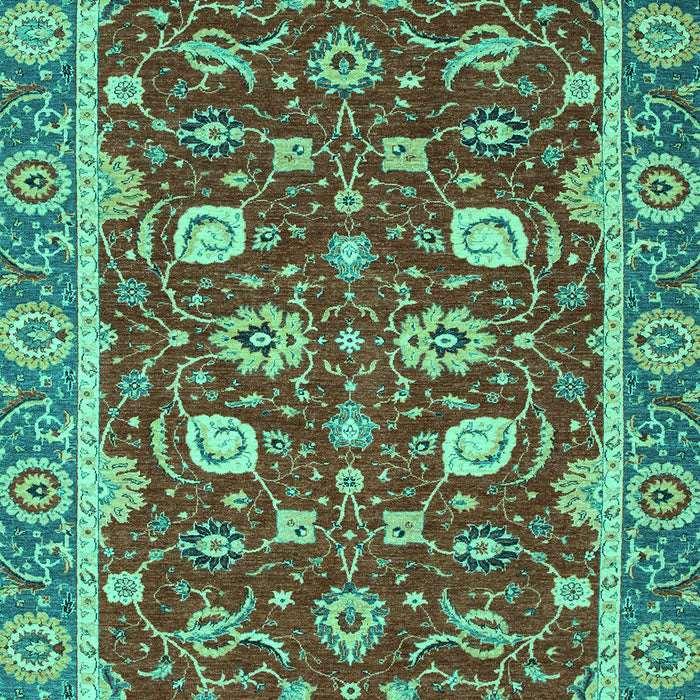 Machine Washable Oriental Turquoise Modern Area Rugs, wshabs2655turq