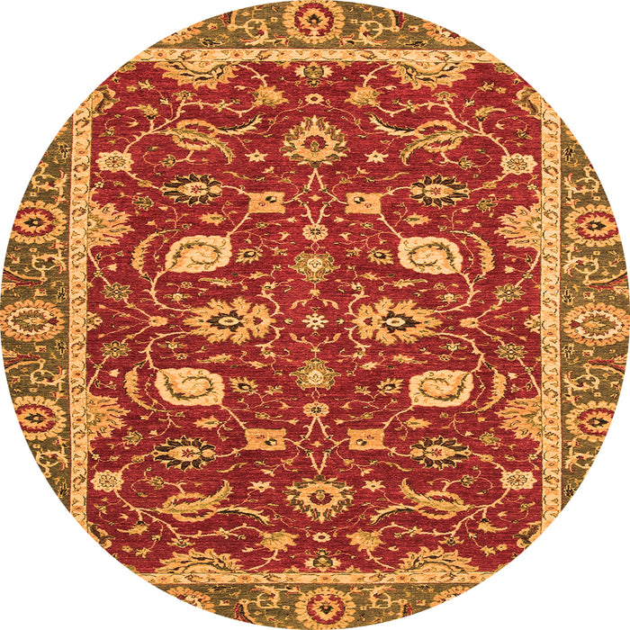Round Oriental Orange Modern Rug, abs2655org