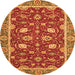 Round Oriental Orange Modern Rug, abs2655org