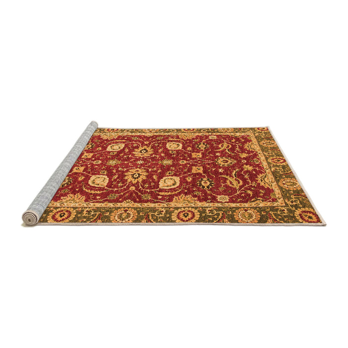 Sideview of Machine Washable Oriental Orange Modern Area Rugs, wshabs2655org