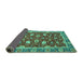 Sideview of Oriental Turquoise Modern Rug, abs2655turq