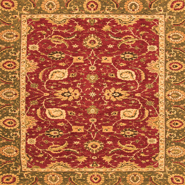 Square Oriental Orange Modern Rug, abs2655org