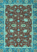 Machine Washable Oriental Light Blue Modern Rug, wshabs2655lblu