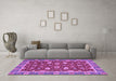 Machine Washable Oriental Purple Modern Area Rugs in a Living Room, wshabs2655pur