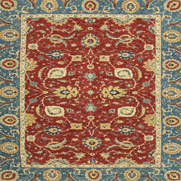 Square Abstract Copper Green Oriental Rug, abs2655