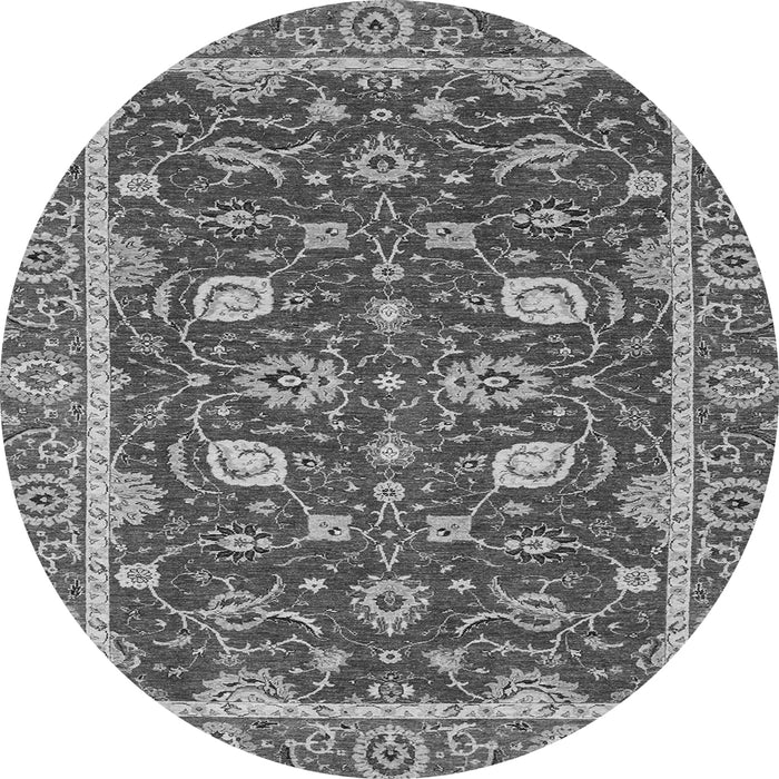 Round Oriental Gray Modern Rug, abs2655gry