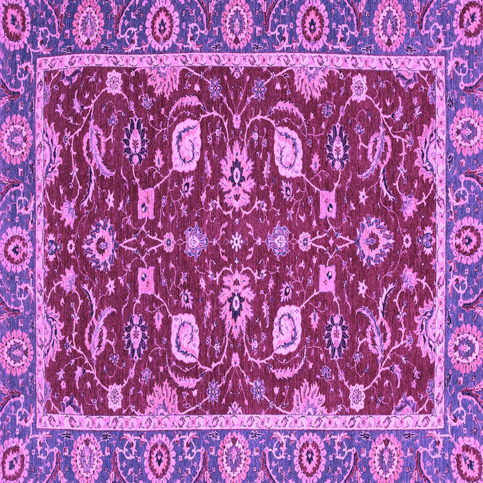 Square Machine Washable Oriental Purple Modern Area Rugs, wshabs2655pur