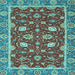 Square Oriental Light Blue Modern Rug, abs2655lblu