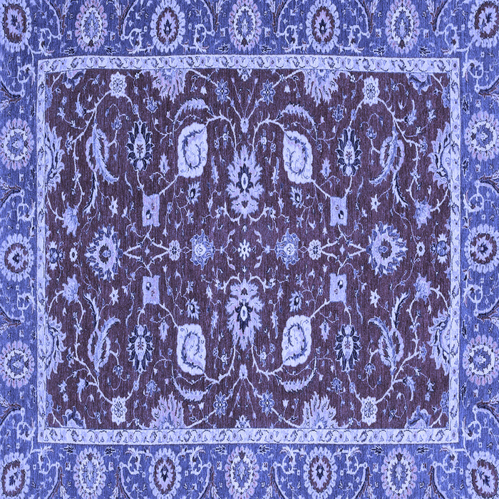 Square Machine Washable Oriental Blue Modern Rug, wshabs2655blu