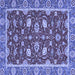 Square Machine Washable Oriental Blue Modern Rug, wshabs2655blu