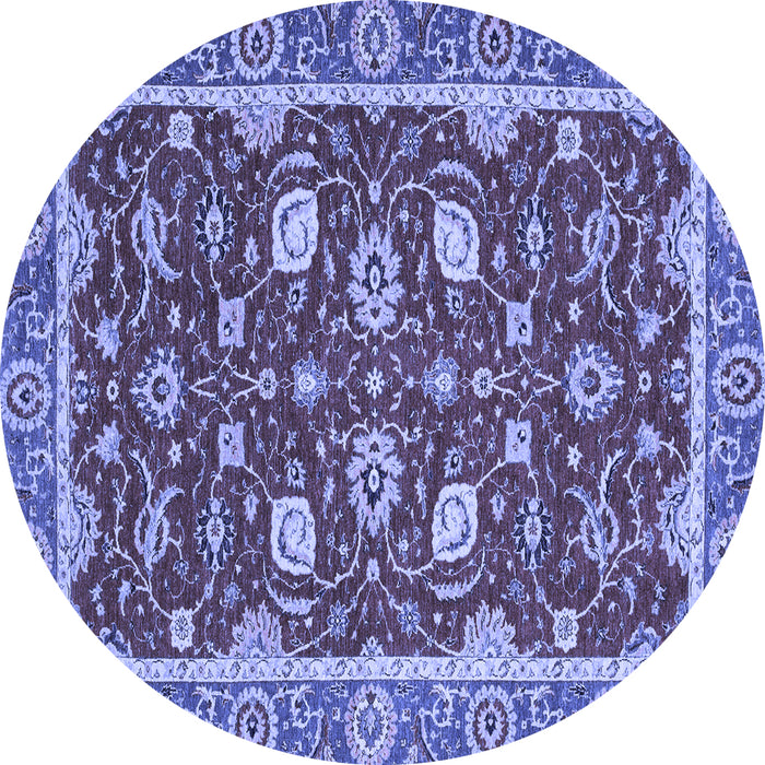 Round Oriental Blue Modern Rug, abs2655blu