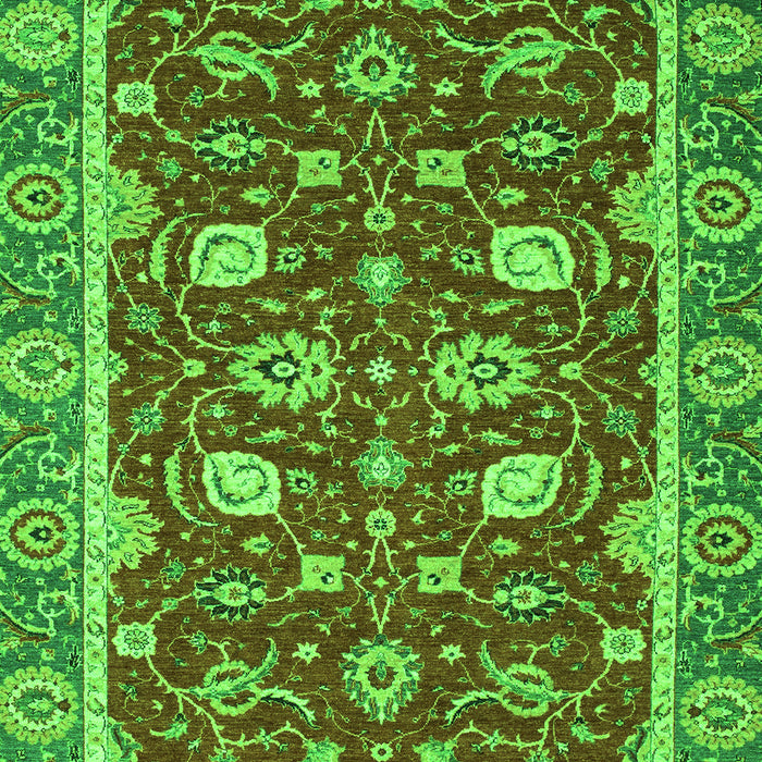 Machine Washable Oriental Green Modern Area Rugs, wshabs2655grn