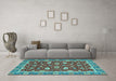 Machine Washable Oriental Light Blue Modern Rug in a Living Room, wshabs2655lblu