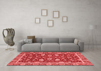 Machine Washable Oriental Red Modern Rug, wshabs2655red