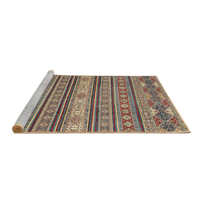 Sideview of Machine Washable Abstract Chestnut Brown Rug, wshabs2656