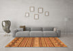 Machine Washable Oriental Orange Modern Area Rugs in a Living Room, wshabs2656org