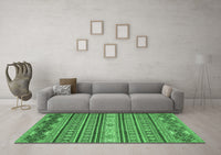 Machine Washable Oriental Emerald Green Modern Rug, wshabs2656emgrn