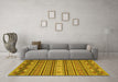 Machine Washable Oriental Yellow Modern Rug in a Living Room, wshabs2656yw