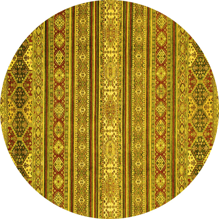 Round Oriental Yellow Modern Rug, abs2656yw
