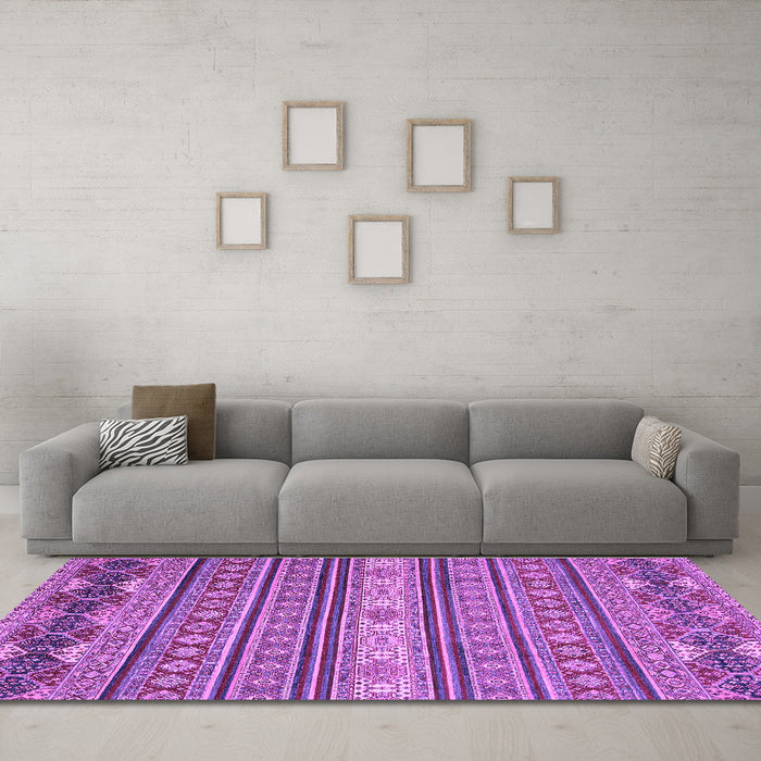 Machine Washable Oriental Purple Modern Area Rugs in a Living Room, wshabs2656pur