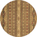 Round Oriental Brown Modern Rug, abs2656brn