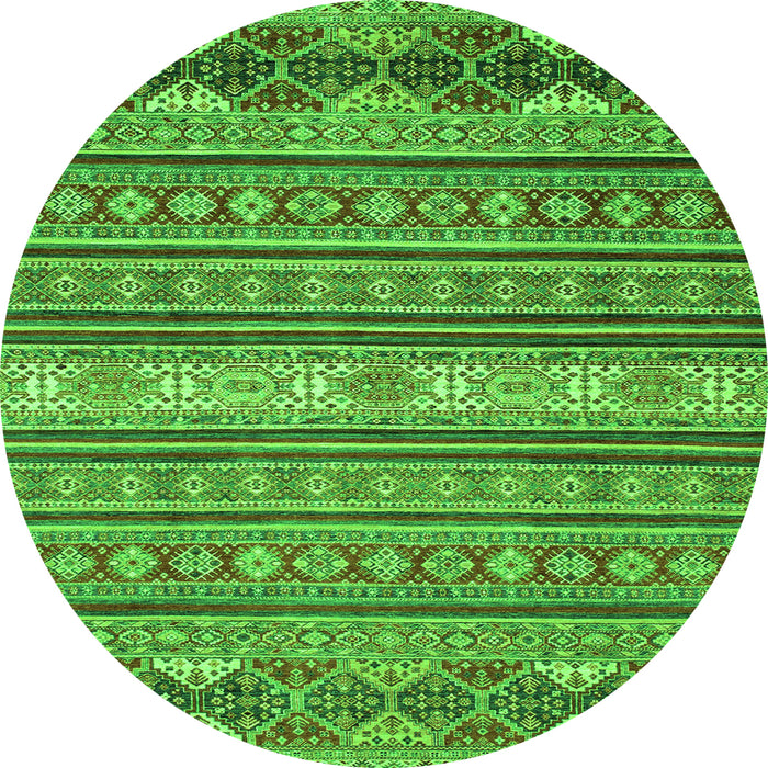 Round Oriental Green Modern Rug, abs2656grn
