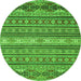 Round Oriental Green Modern Rug, abs2656grn