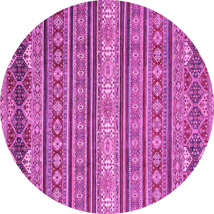 Round Oriental Pink Modern Rug, abs2656pnk