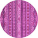 Round Oriental Pink Modern Rug, abs2656pnk