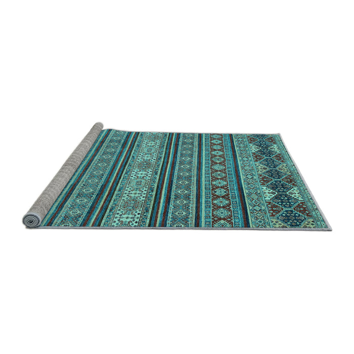 Sideview of Machine Washable Oriental Light Blue Modern Rug, wshabs2656lblu