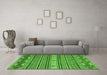 Machine Washable Oriental Green Modern Area Rugs in a Living Room,, wshabs2656grn