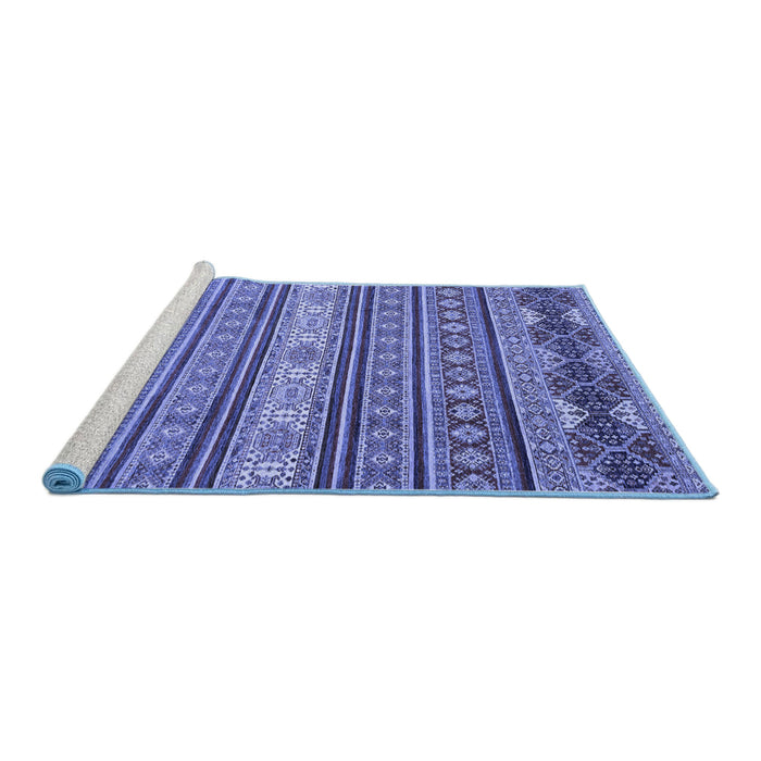 Sideview of Machine Washable Oriental Blue Modern Rug, wshabs2656blu