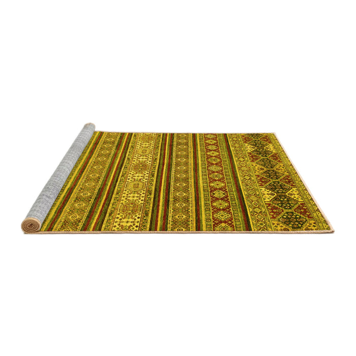 Sideview of Machine Washable Oriental Yellow Modern Rug, wshabs2656yw