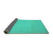 Sideview of Oriental Turquoise Modern Rug, abs2657turq