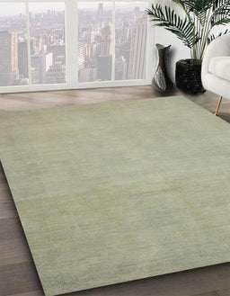 Abstract Sand Brown Oriental Rug in Family Room, abs2657