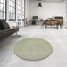 Round Abstract Sand Brown Oriental Rug in a Office, abs2657