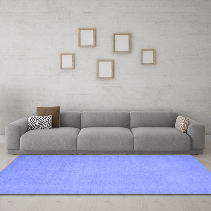 Machine Washable Oriental Blue Modern Rug in a Living Room, wshabs2657blu