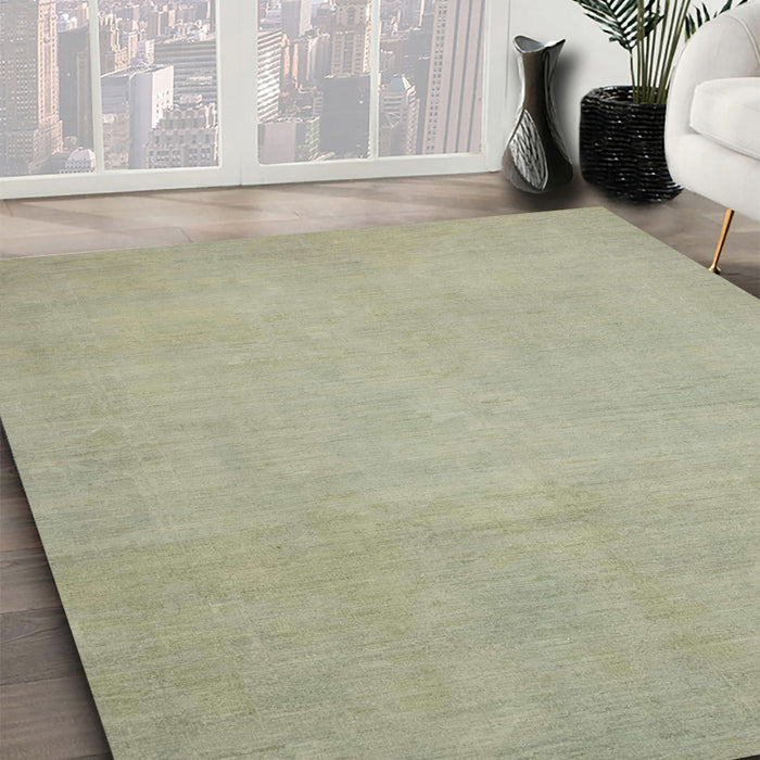 Abstract Sand Brown Oriental Rug in Family Room, abs2657