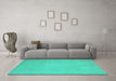 Machine Washable Oriental Turquoise Modern Area Rugs in a Living Room,, wshabs2657turq