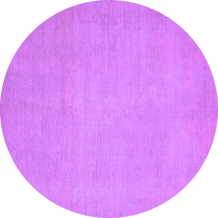 Round Machine Washable Oriental Purple Modern Area Rugs, wshabs2657pur