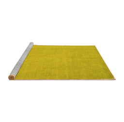 Sideview of Machine Washable Oriental Yellow Modern Rug, wshabs2657yw