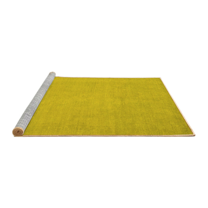 Sideview of Machine Washable Oriental Yellow Modern Rug, wshabs2657yw