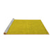 Sideview of Machine Washable Oriental Yellow Modern Rug, wshabs2657yw