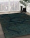 Machine Washable Abstract Dark Slate Gray Green Rug in a Family Room, wshabs2658