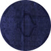 Round Oriental Blue Modern Rug, abs2658blu