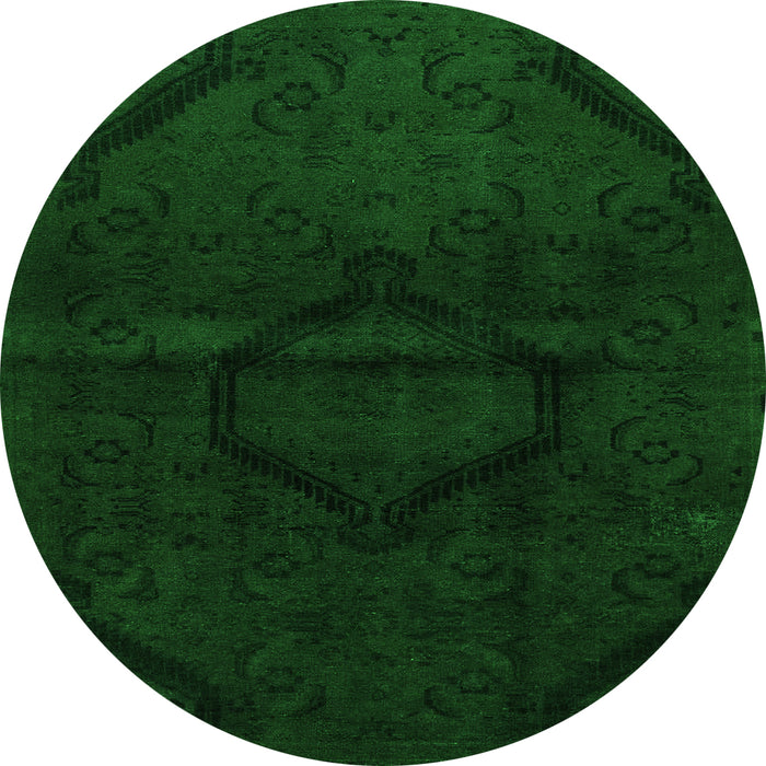 Round Oriental Green Modern Rug, abs2658grn
