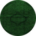 Round Oriental Green Modern Rug, abs2658grn