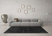 Machine Washable Oriental Gray Modern Rug in a Living Room,, wshabs2658gry