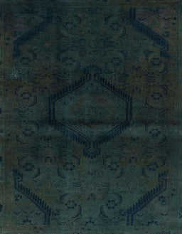 Abstract Dark Slate Gray Green Oriental Rug, abs2658